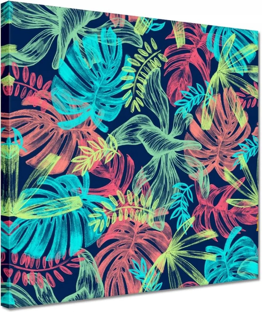 Vászonkép 30x30 Monstera színes levelek