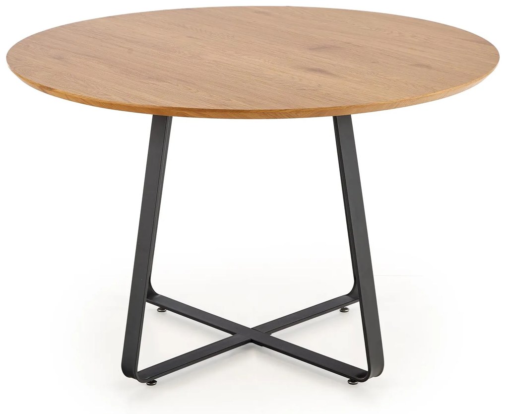 AKCIÓ Fekete étkezőasztal tölgyfa asztallappal NOCTURNE 120x120 II. osztály