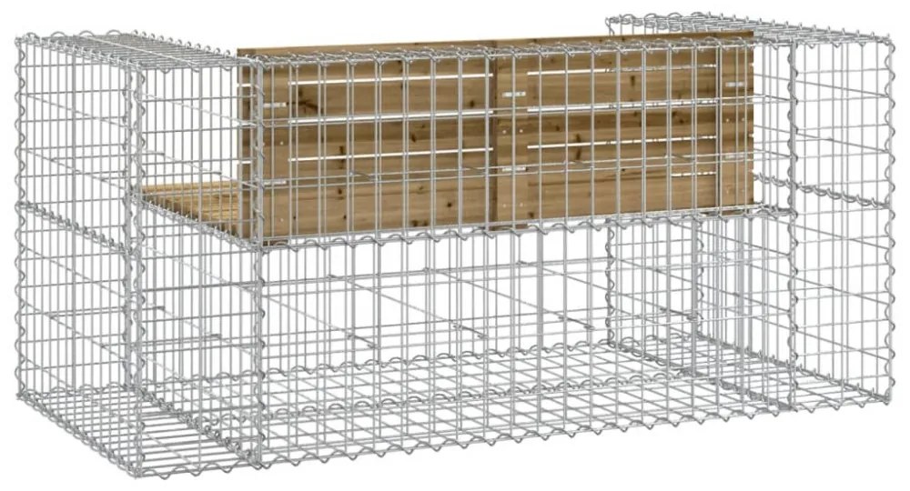 tömör impregnált fenyőfa gabion kerti pad 143x71x65,5 cm