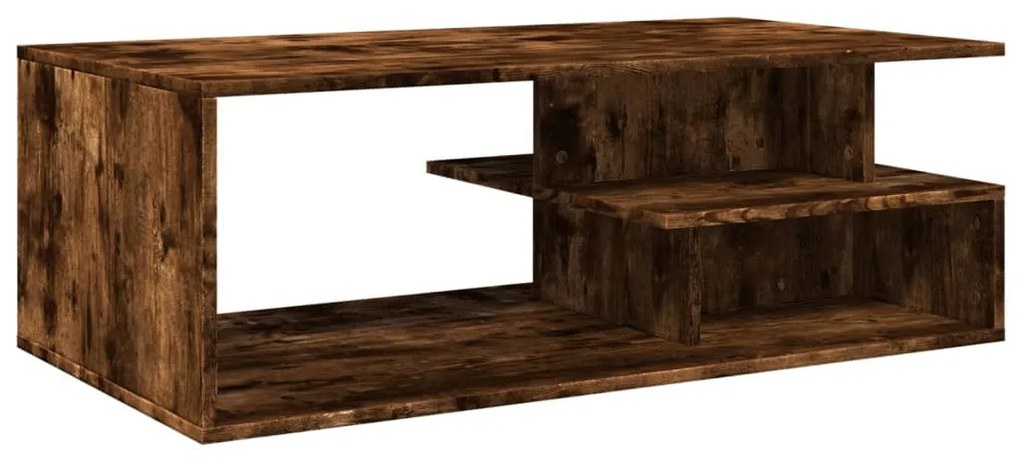 Füstös tölgy színű szerelt fa dohányzóasztal 102x55x35 cm