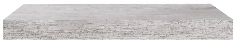 4 db betonszürke MDF lebegő fali polc 50 x 23 x 3,8 cm