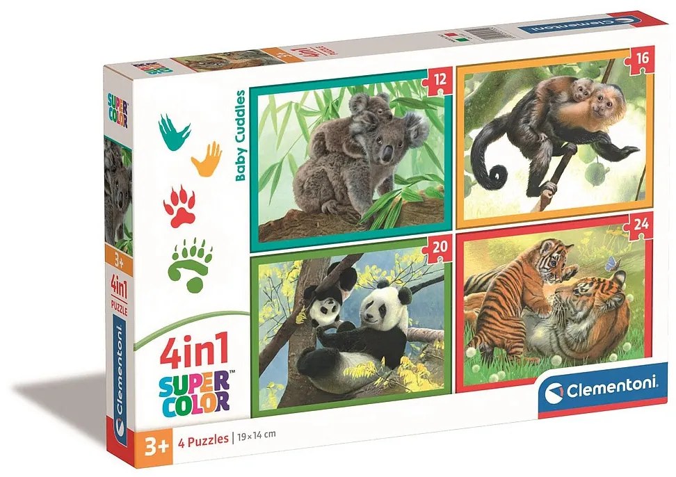 Állatos Baby Cuddles 4 az 1-ben puzzle Clementoni