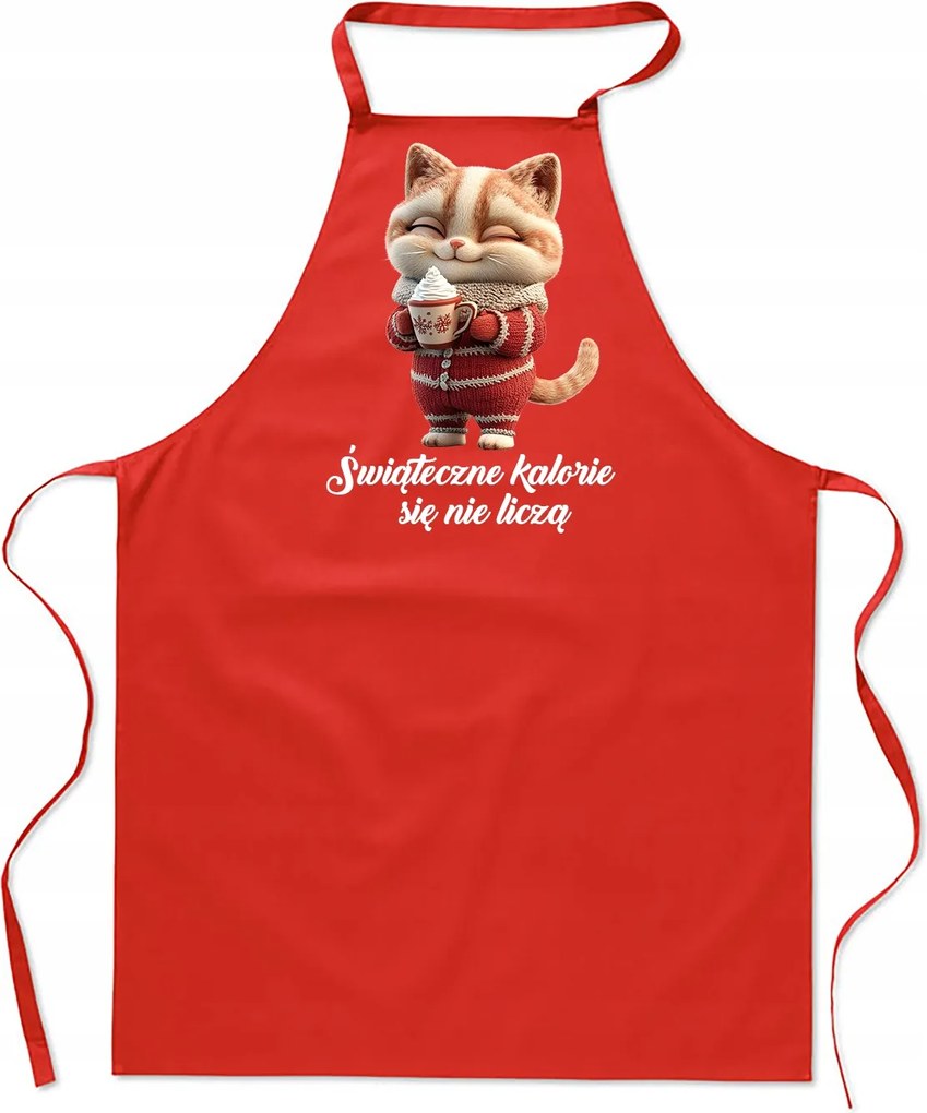 Női Konyhai Kötény férfi karácsonyi pamut nyomott mintás piros