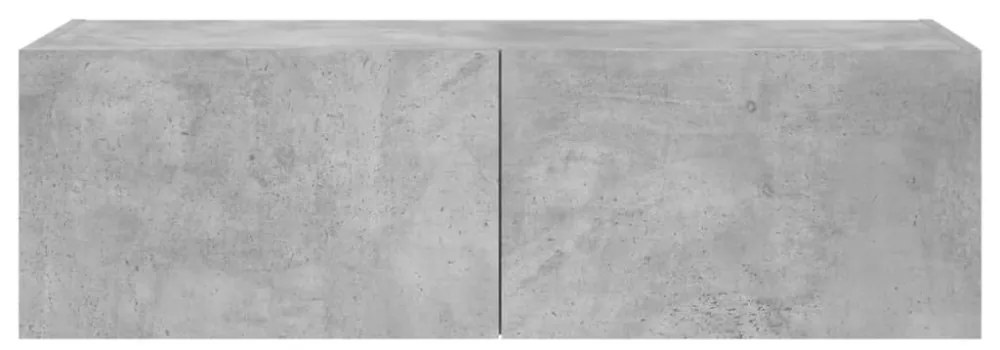betonszürke fali TV-szekrény LED-világítással 100 x 35 x 31 cm