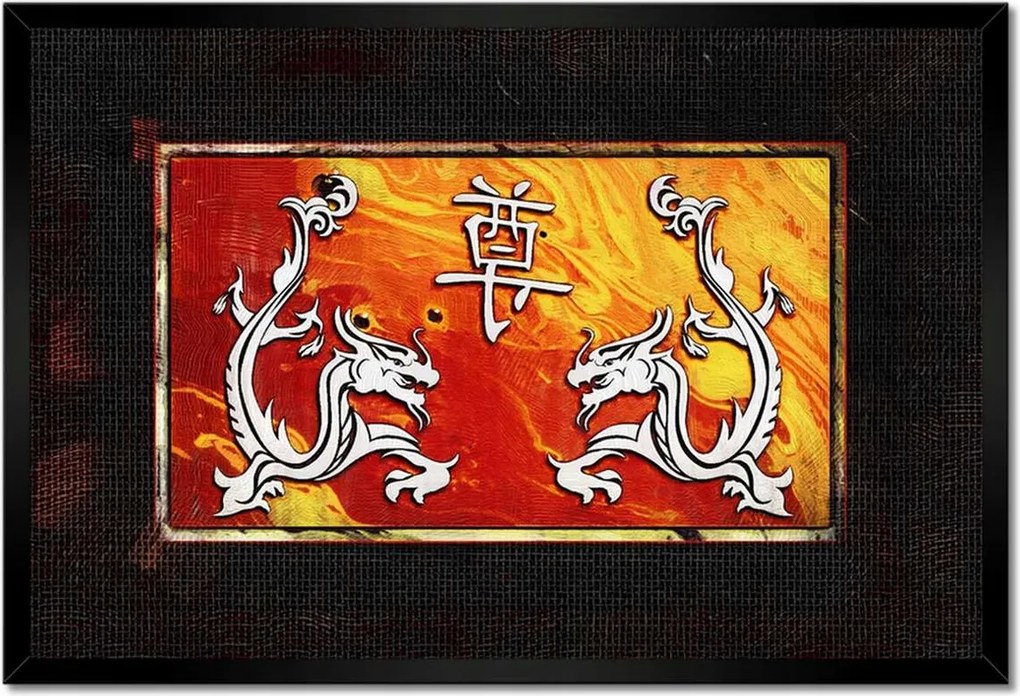 Poszterek keretben 60x40 Kínai sárkányok