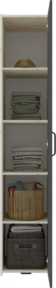 Malmo V7 hálószoba szett 140 x 200 cm-es ággyal, Fehér tölgy / Antracit