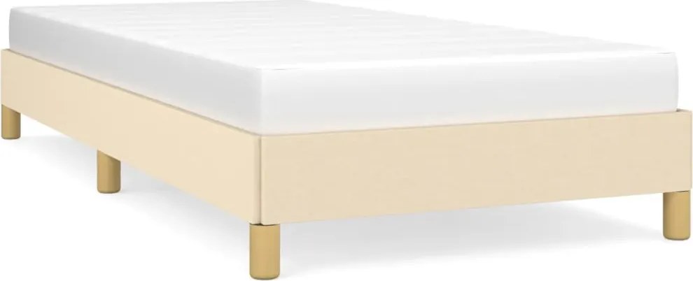 vidaXL krémszínű szövet ágykeret matrac nélkül 90x200 cm