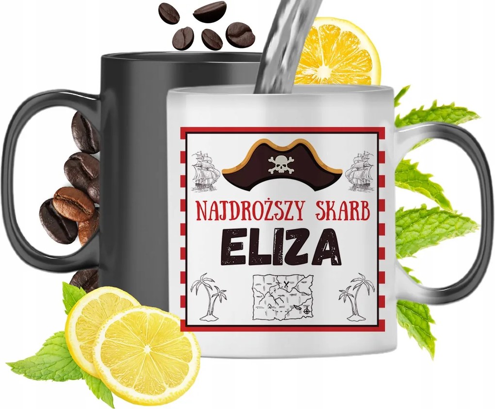 Mágikus bögre Eliza fekete matt nyomott mintával 330ml