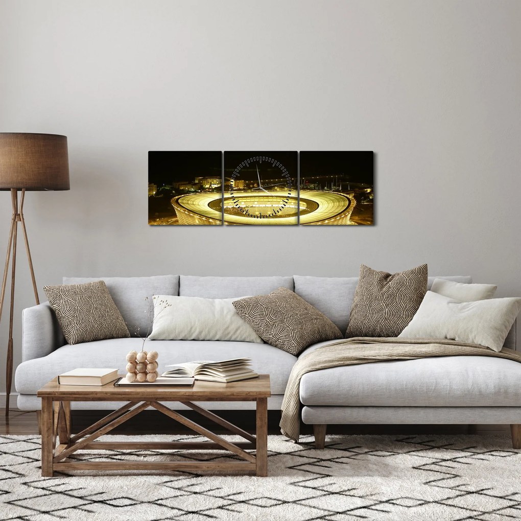 Kép - futballstadion (órával) (90x30 cm)