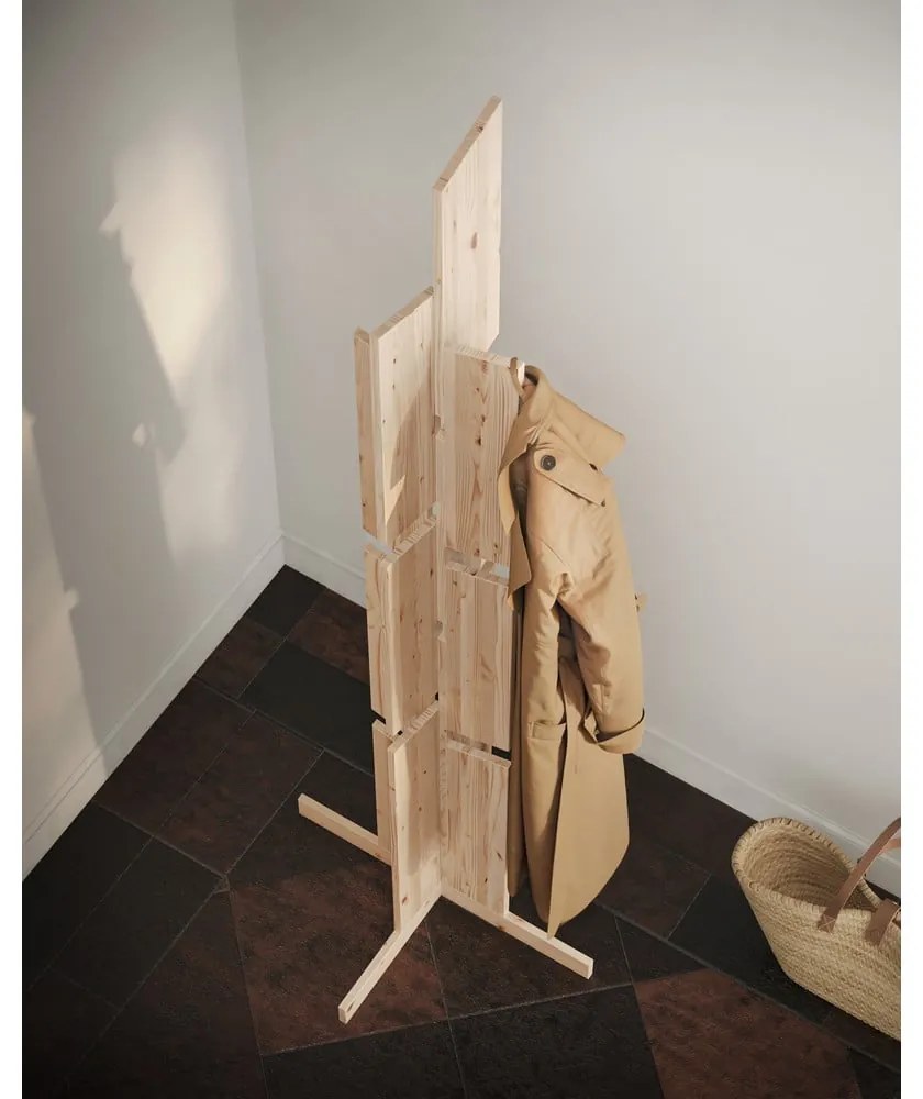 Natúr színű borovi fenyő fogas 60x186 cm Keeper – Karup Design