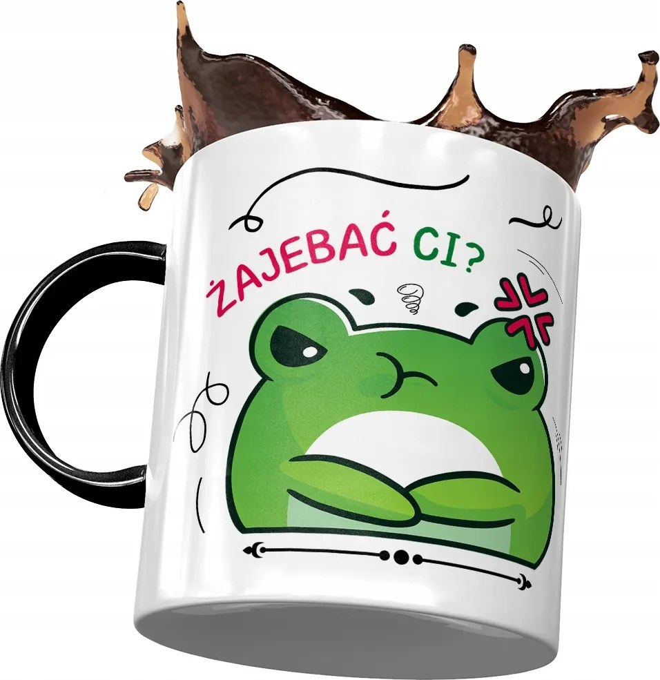 Bögre Fekete Vicces Békás? Ajándék Nyomtatott Fotóval