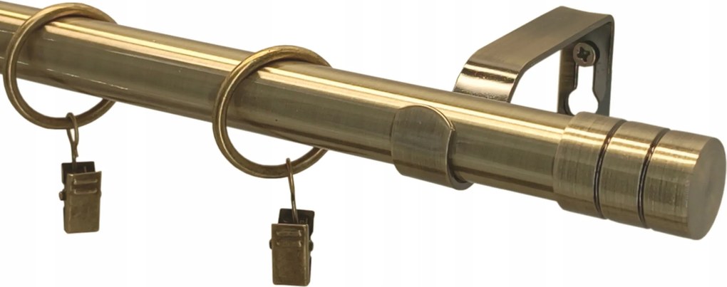 Fém Függönykarnis Loft Szimpla 19 MIX Végű Arany 320cm Galvanizált