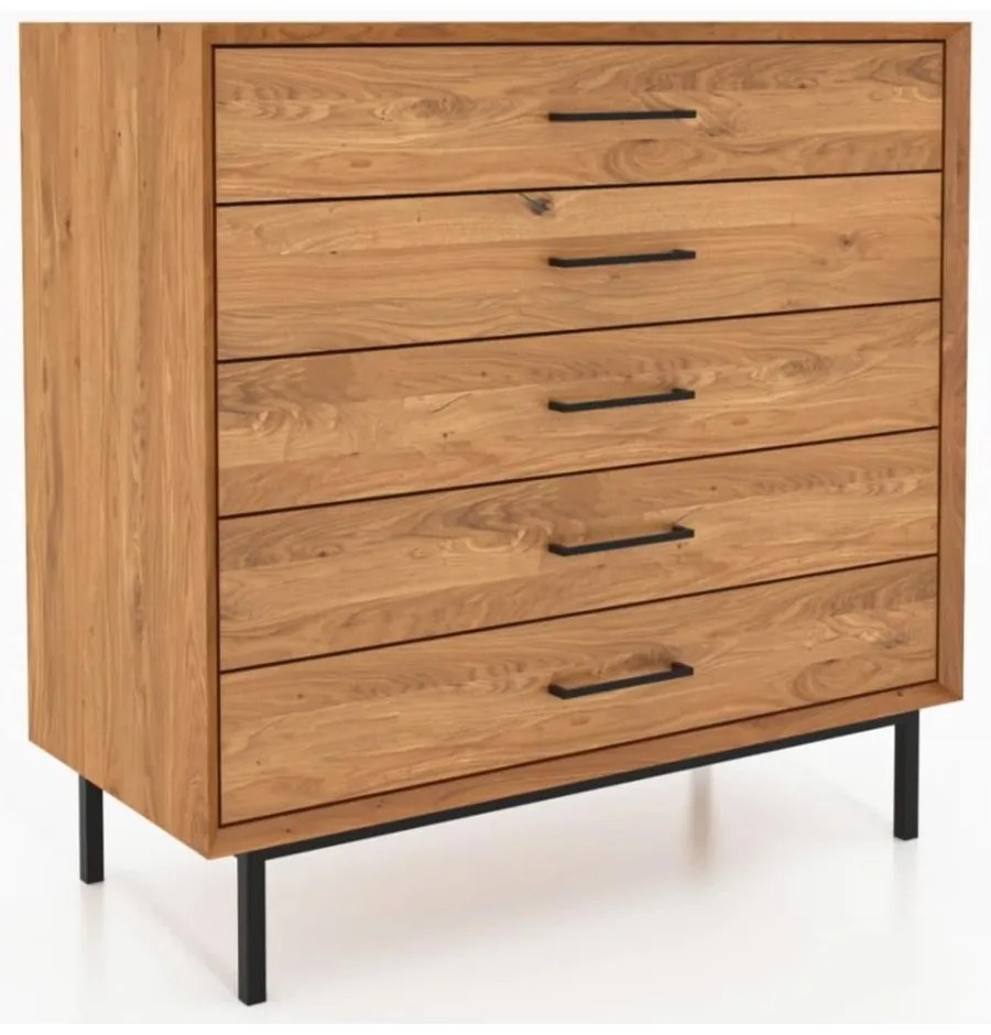 Natúr színű tölgyfa magas komód 97x95 cm Abies – The Beds