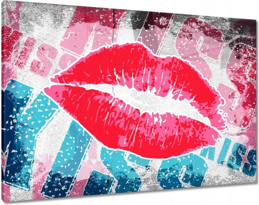 Vászonkép 100x70 Csábító ajkak Csók