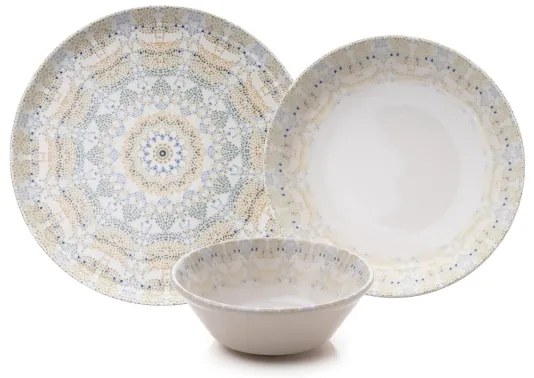 12 darabos színes porcelán étkészlet