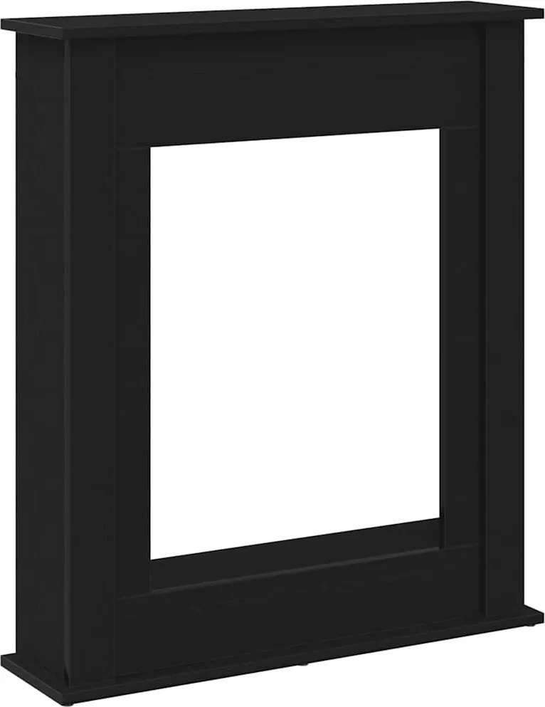vidaXL fekete tölgy színű szerelt fa kandallóburkolat 75x20x87,5 cm