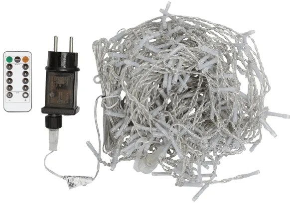 Aigostar - LED kültéri karácsonyi fényfüzér 300xLED/6W/230V/8 funkciós 3x1m IP44 hideg fehér+távirányító