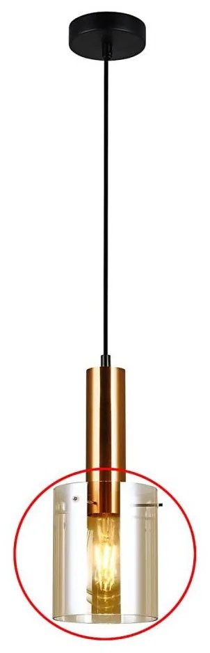 ITALUX - Pótüveg SARDO E27 csillárhoz, füstös barna