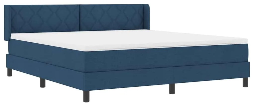 Boxspring ágy matraccal Kék 180 x 200 cm Szövet és Mérnöki Fa