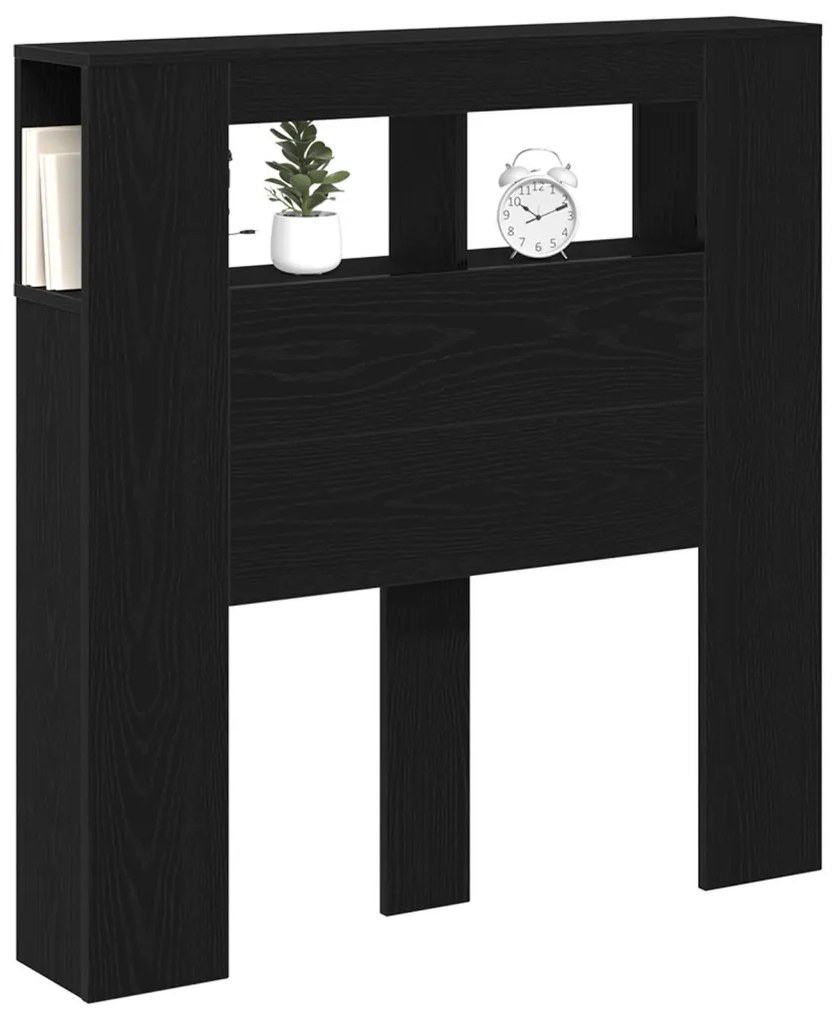 Tároló Fejhajtó LED Világítással Fekete Tölgy 100x18,5x103,5 cm