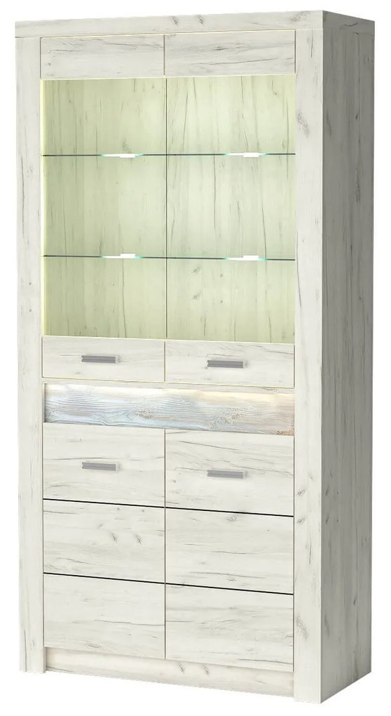 Vitrin Indie 03 (LED világítással) (fehér craft) . 1057759