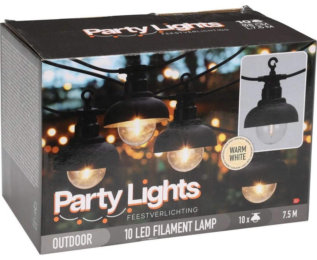 Marco kültéri LED party lánc, 4,5 m, 10 LED  filament, IP 44