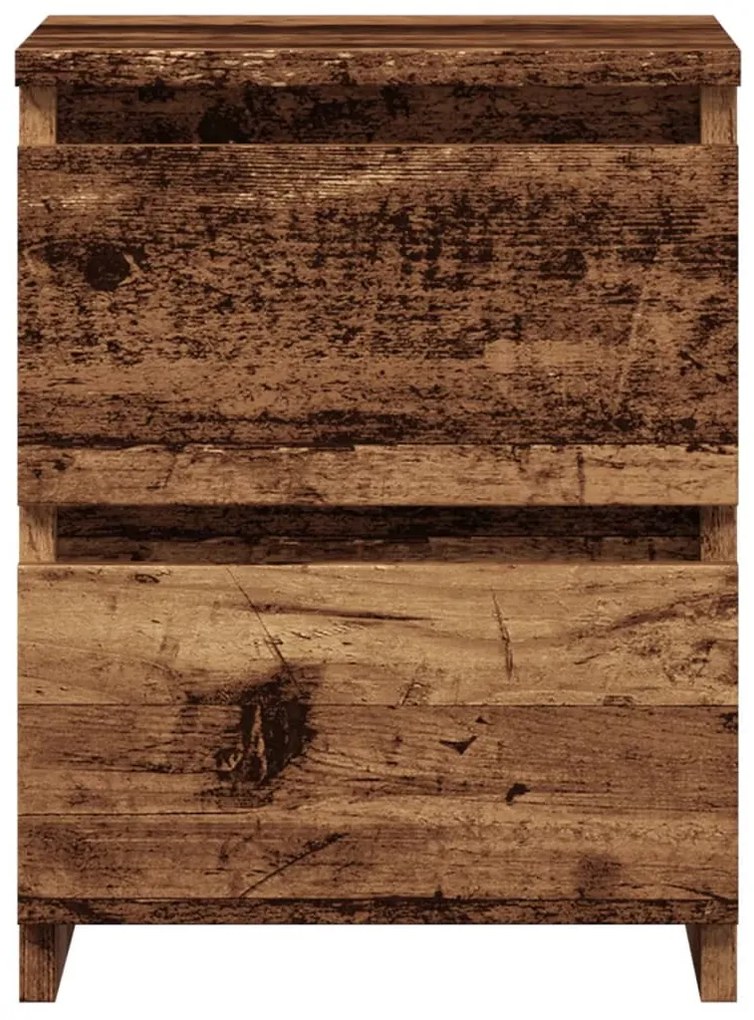 2 db antik fa színű szerelt fa éjjeliszekrény 30 x 30 x 40 cm