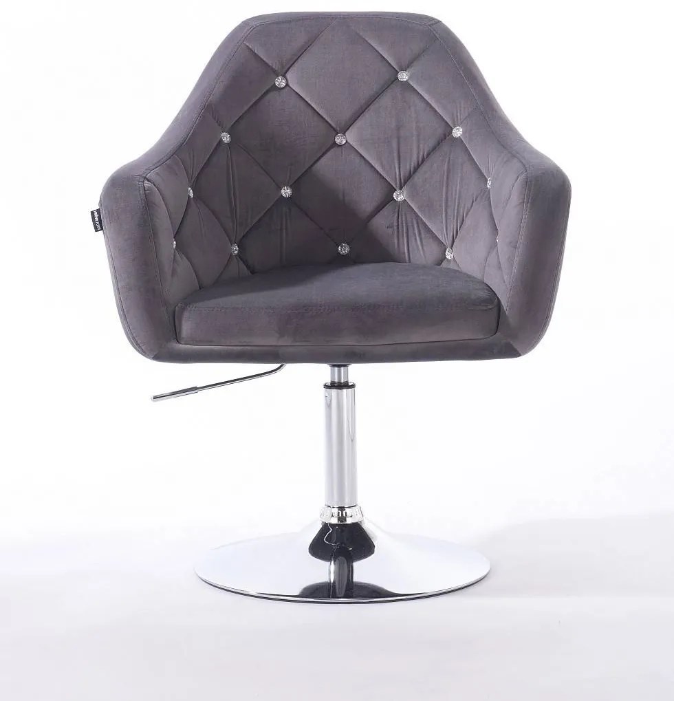 HR830 Grafit Modern Velúr Szék Krómozott lábbal