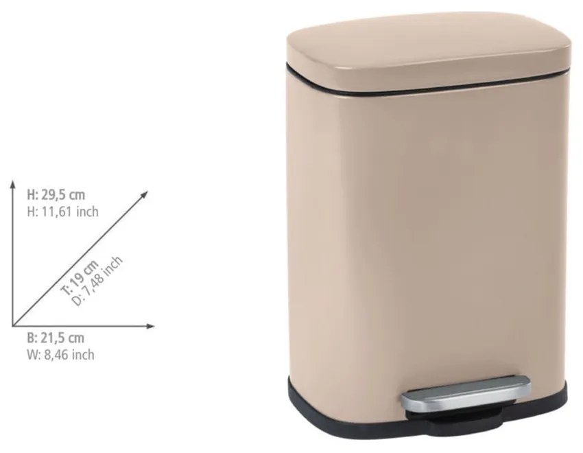 Acél pedálos szemetes 5 l Leno – Wenko
