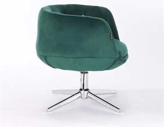 HR333CROSS Sötétzöld velur modern szék krómozott lábbal