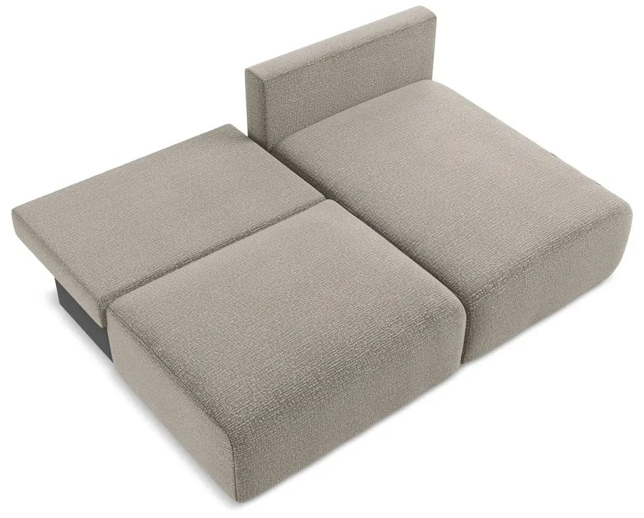 Bézs kinyitható-tárolóhelyes sarokkanapé (jobb oldali) Kalena – Makamii