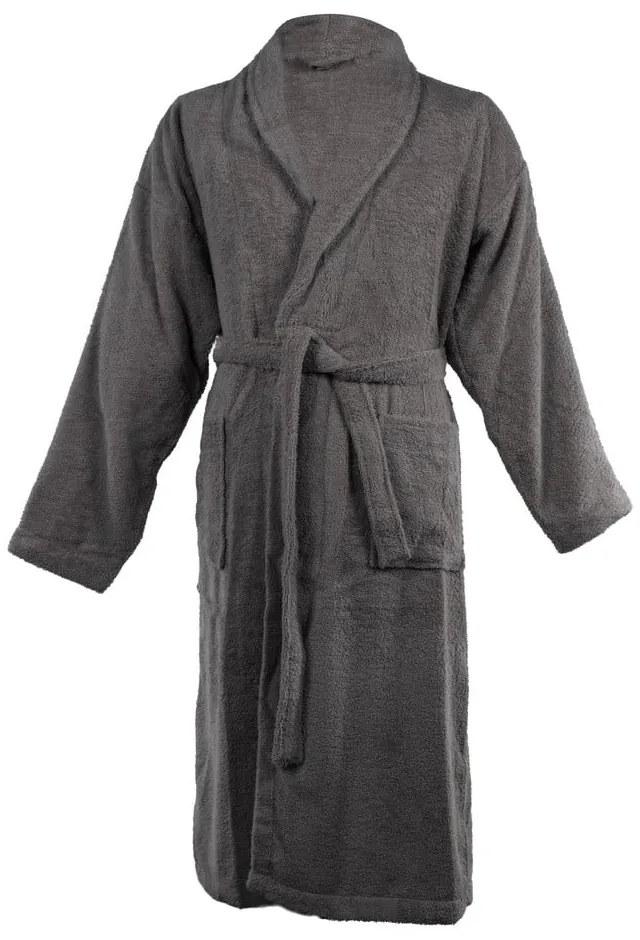 Sötétszürke pamut fürdőköpeny L/XL Lindu – Tiseco Home Studio