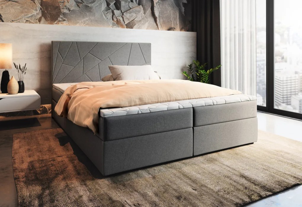 LADO boxspring kárpitozott ágy, 140x200, inari 91