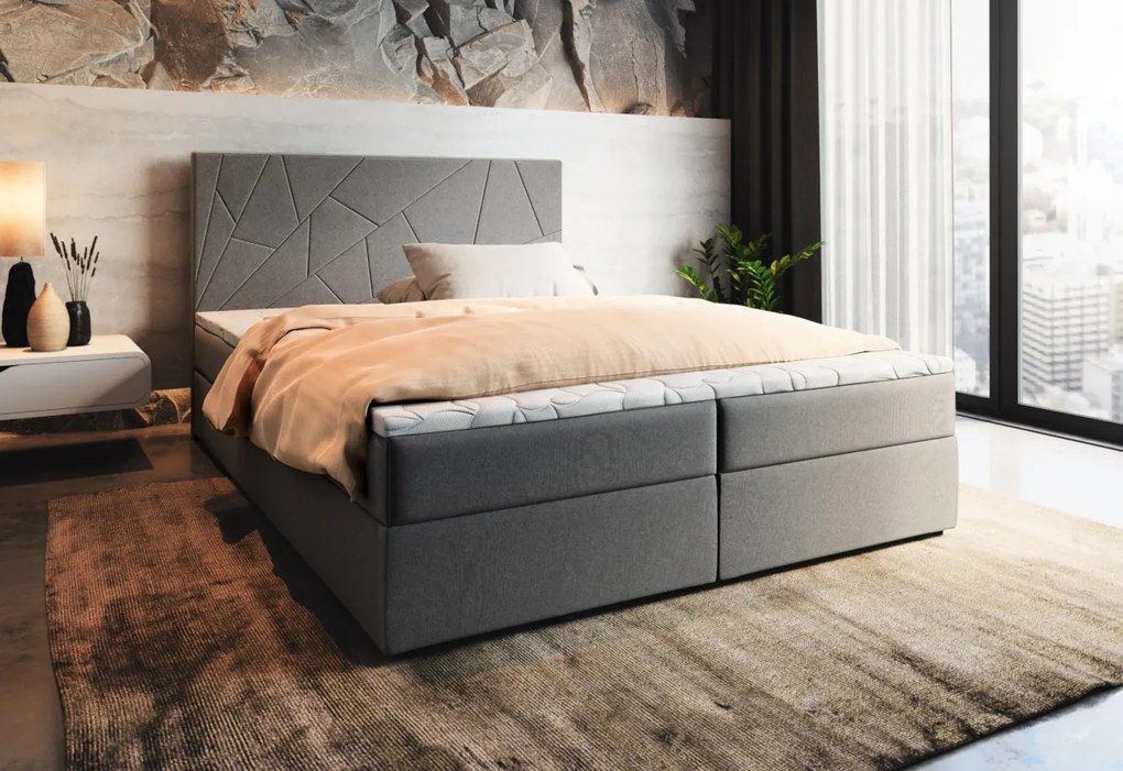 LADO boxspring kárpitozott ágy, 180x200, inari 91