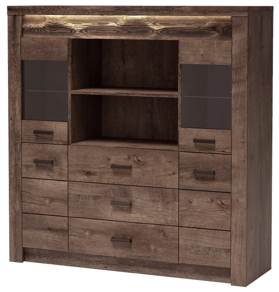Vitrin Indie 22 (LED világítással) (sötét kőris). 1057815