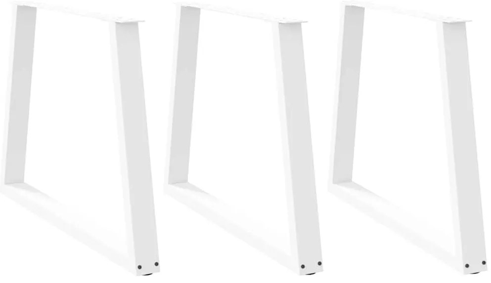 3 db fehér, V-alakú étkezőasztal láb 100 x (72-73,3) cm acél étkezőasztal láb
