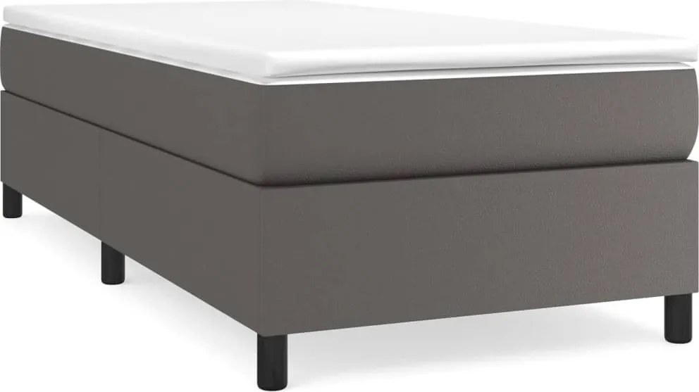 vidaXL szürke műbőr rugós ágy matraccal 80 x 200 cm