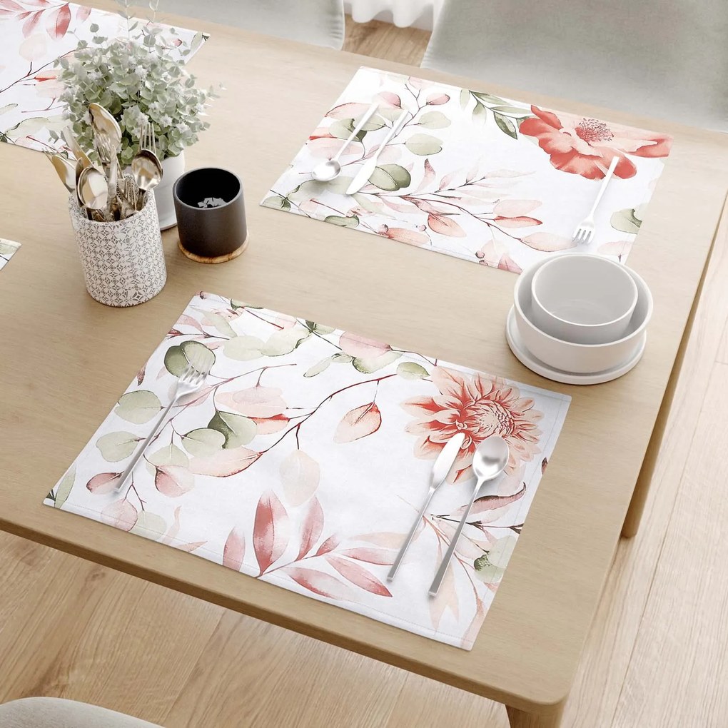 Goldea pamut reggeliző alátét deluxe - akvarell virágok - 2db 30 x 40 cm