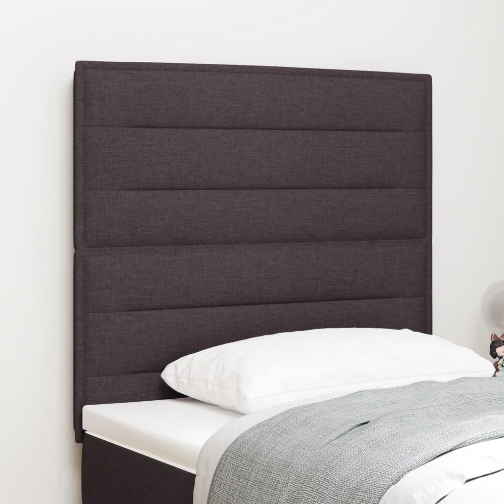 LED Főtámla Vonal Design Sötétbarna 90 cm Szövet