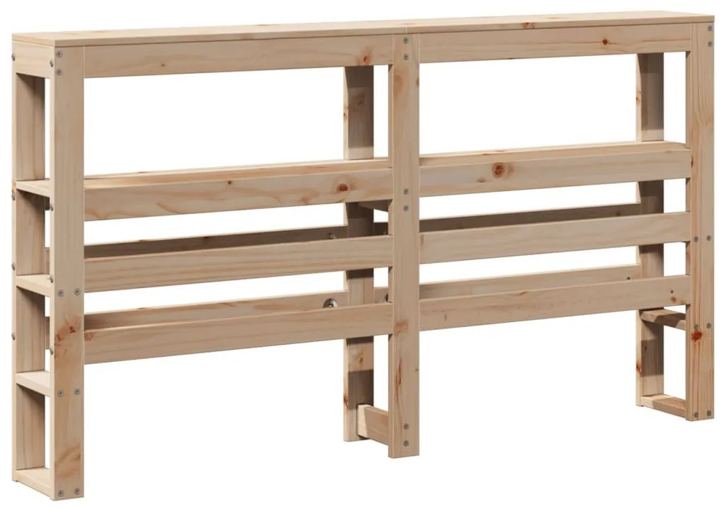 tömör fenyőfa fejtámla polcokkal 120 cm