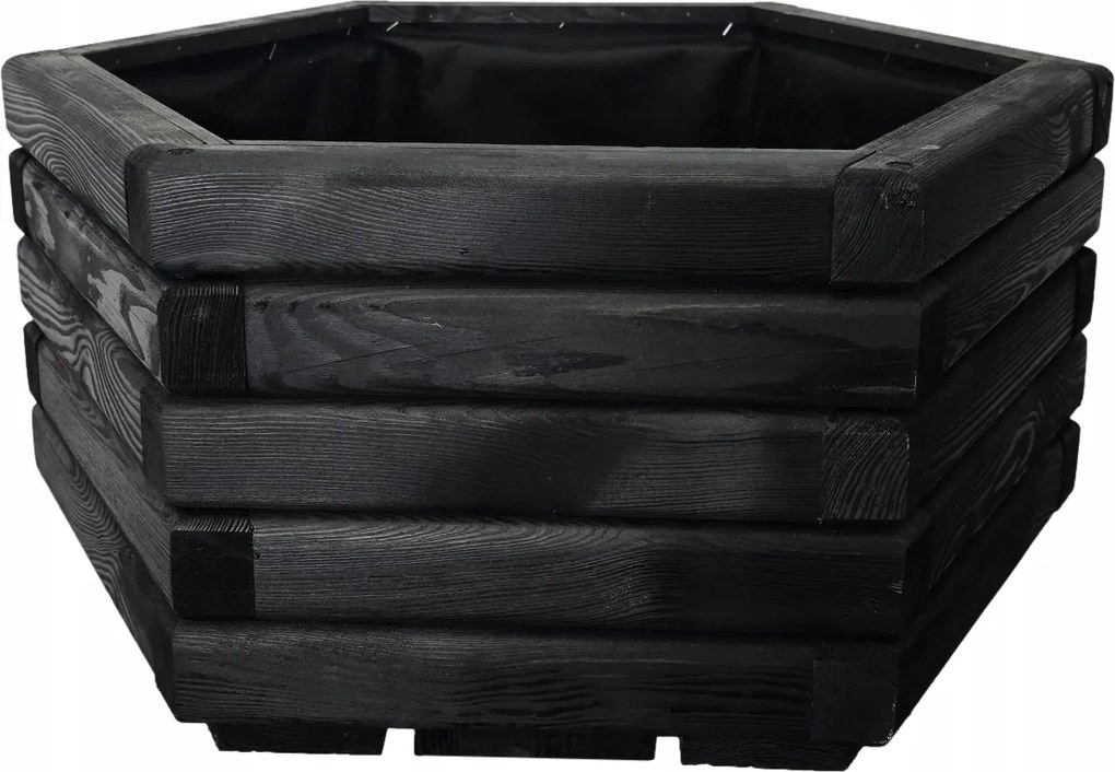 Kerti virágtartó, fa bársony 50/43/30 cm Ebony nagy impregnált