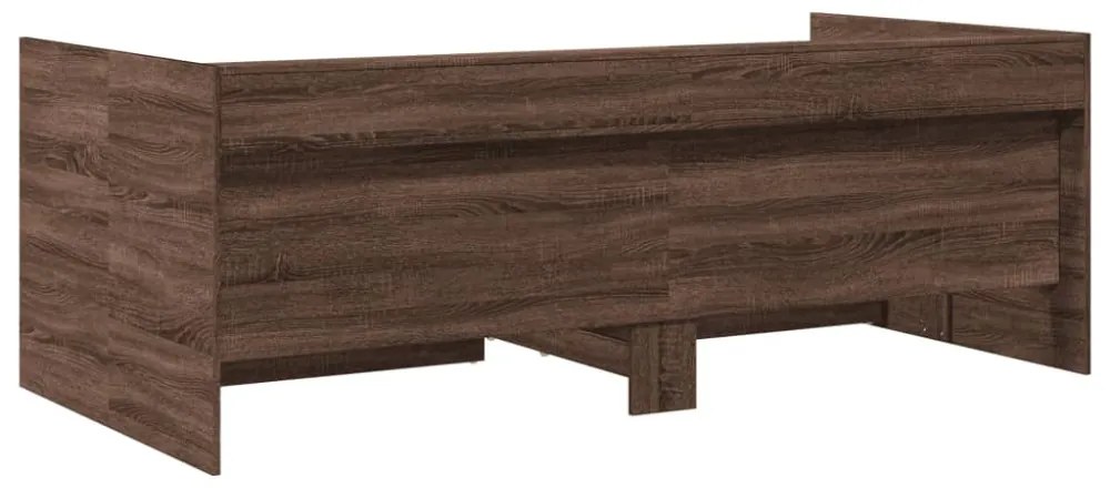 barna tölgy kanapéágy fiókkal matrac nélkül 90x190 cm