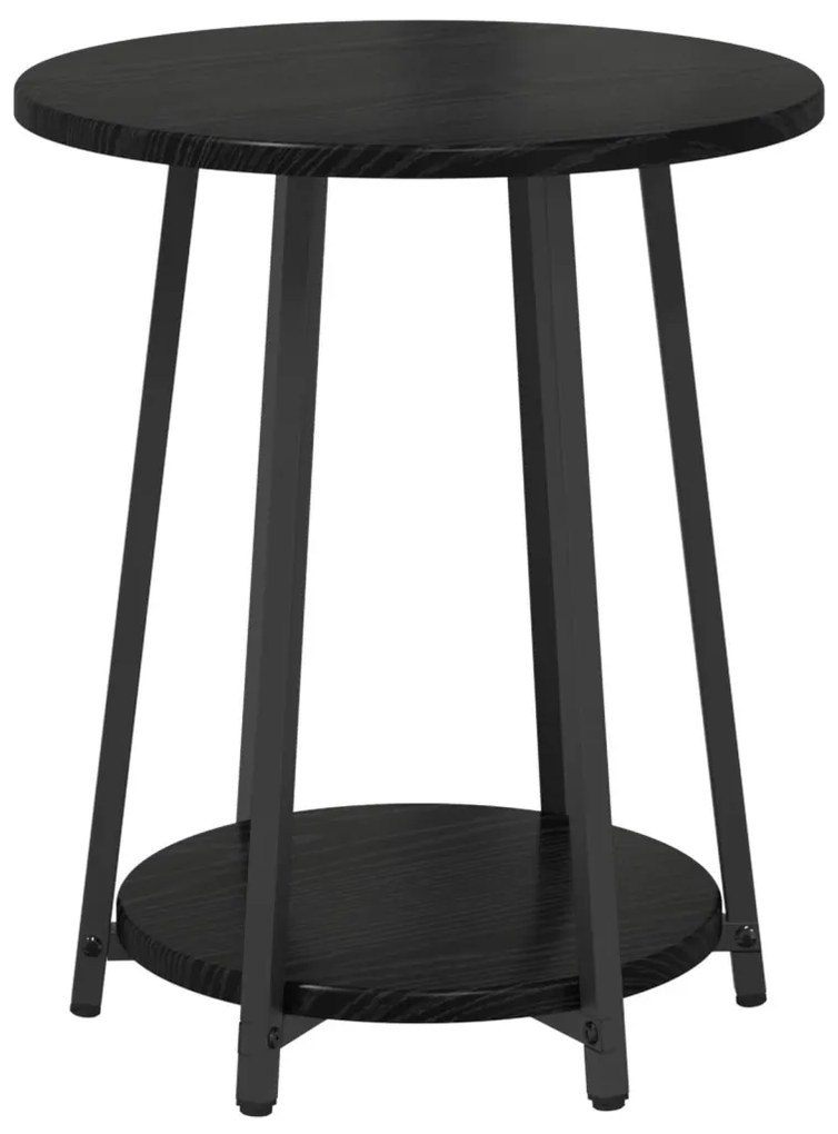 vidaXL Kisasztal készlet polcokkal 2 pcs Fekete tölgy