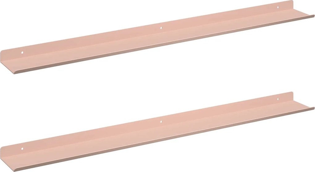 vidaXL Lebegő polc 2 pcs Rózsaszín 80 x 9 x 2,5 cm Acél