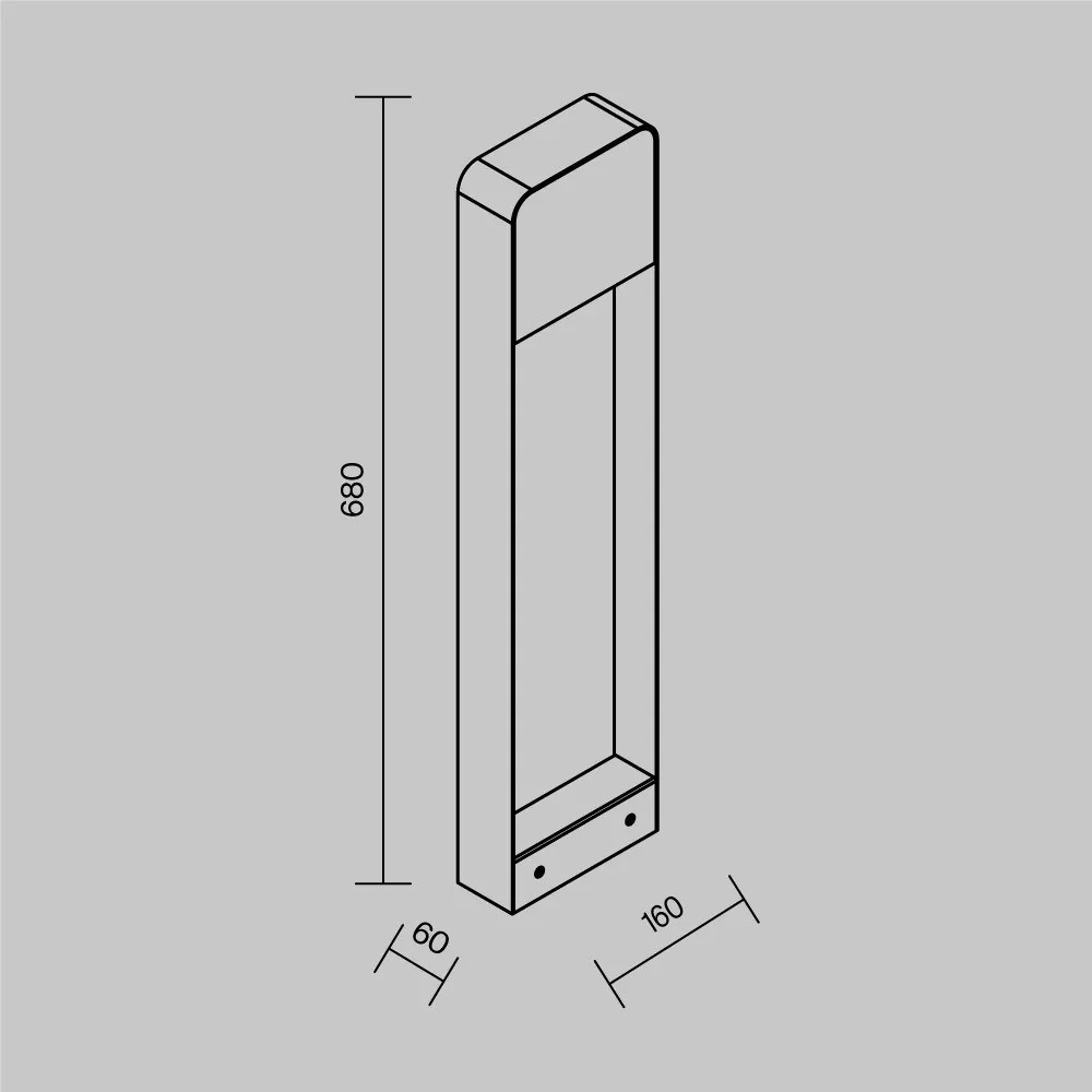 MAYTONI O481FL-L7B3K PORTE Modern Kültéri Állólámpa Fekete LED IP54