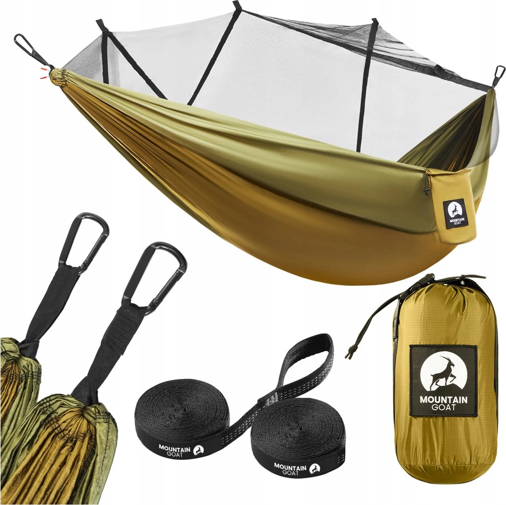 Turista Függőágy Szúnyoghálóval Egyszemélyes Kerti Utazó Kemping