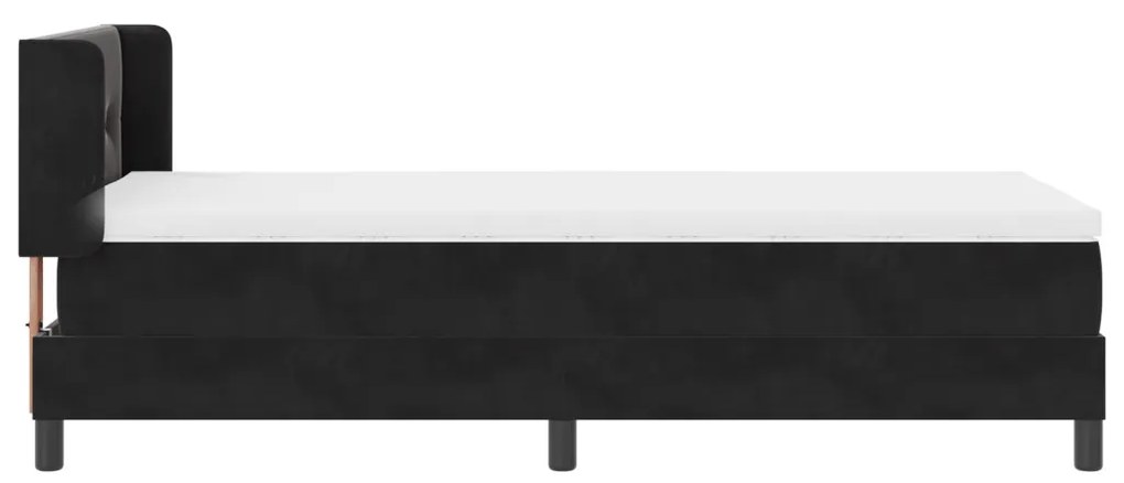 Boxspring Ágy Matracból Fekete 90x190 cm Bársonyos
