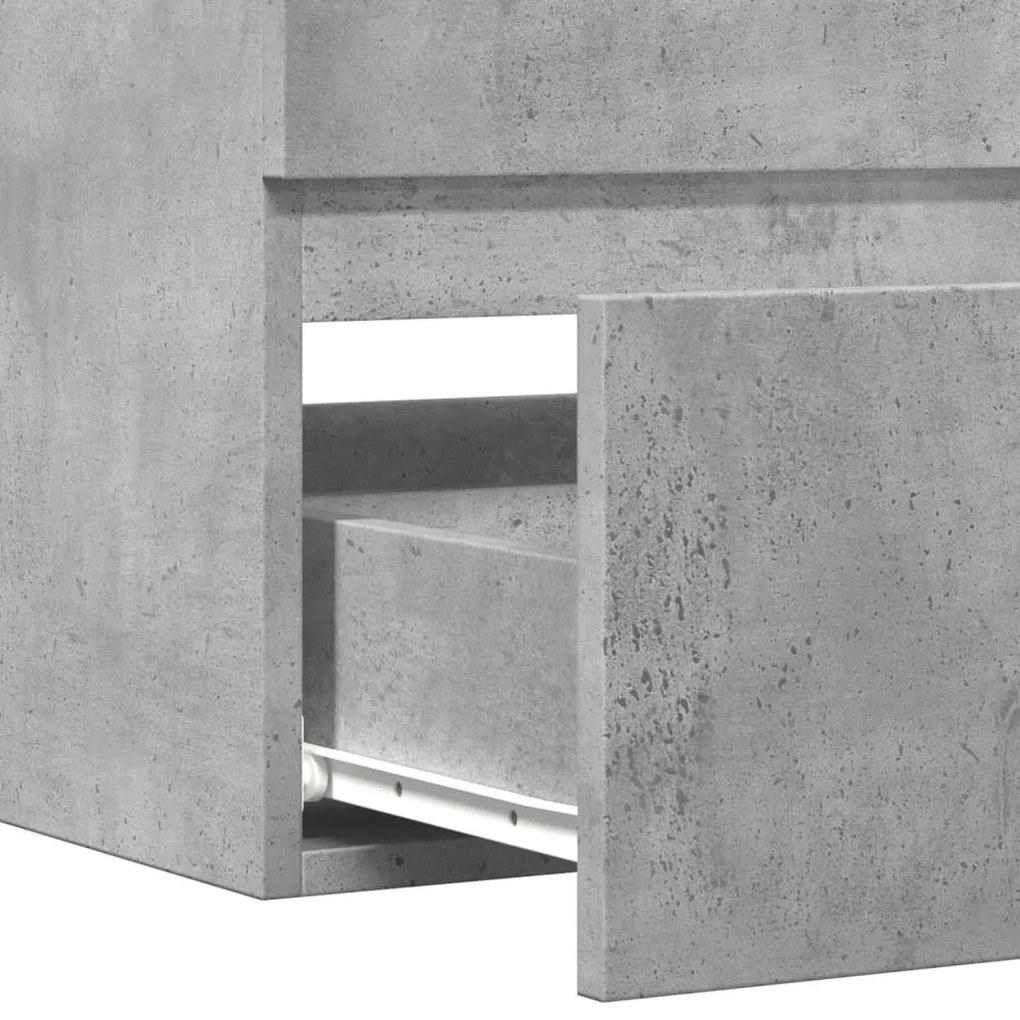 betonszürke szerelt fa függő fürdőszobaszekrény 80x38,5x45 cm