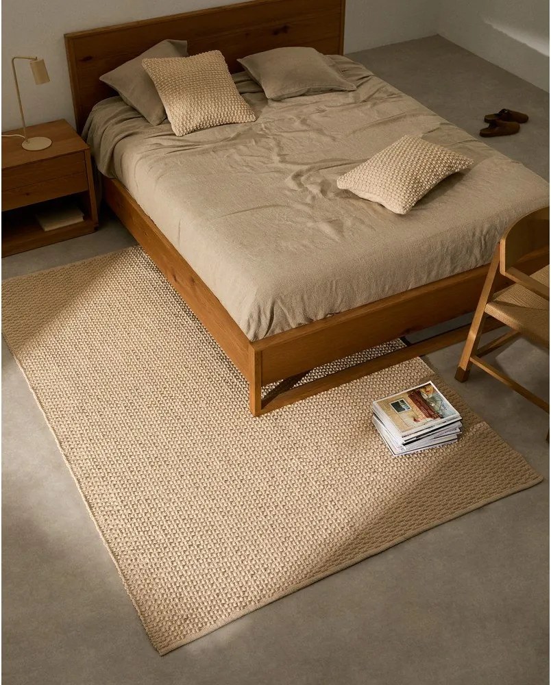 Krémszínű kézi szövésű pamutkeverék szőnyeg 160x230 cm Mascarell – Kave Home