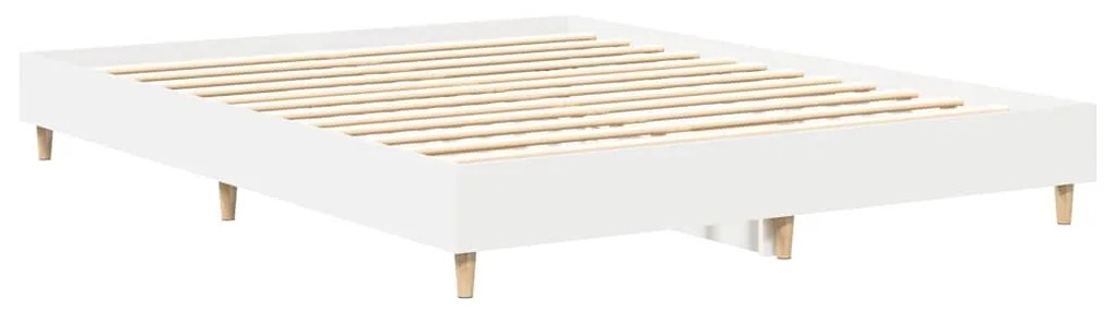 fehér szerelt fa ágykeret matrac nélkül 150 x 200 cm